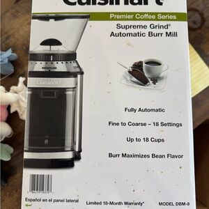 Cuisinart Black and Silver Coffee Grinder with 18 Grind Settings